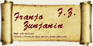 Franjo Žunjanin vizit kartica